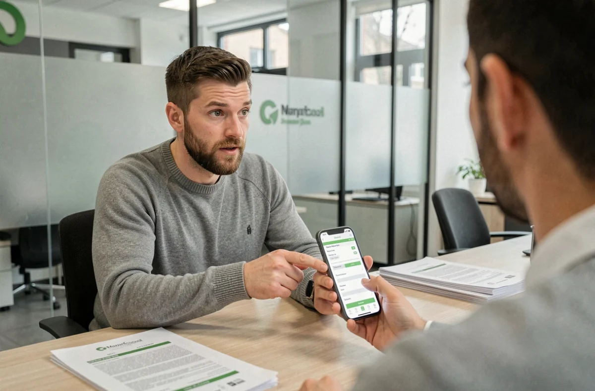Client en agence Crédit Agricole signalant une opposition sur son compte bancaire