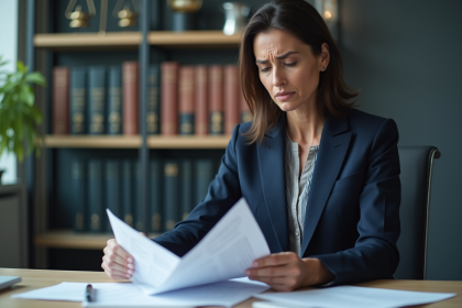 Femme d affaires en costume dans un bureau moderne