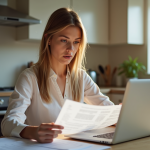 Jeune femme professionnelle examinant des documents médicaux