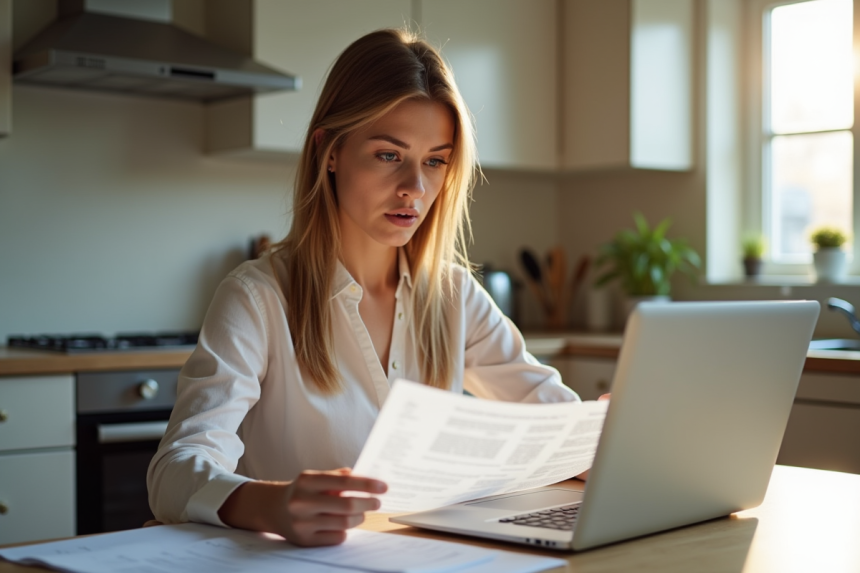 Jeune femme professionnelle examinant des documents médicaux