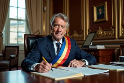 Le maire de Paris en portrait dans son bureau officiel