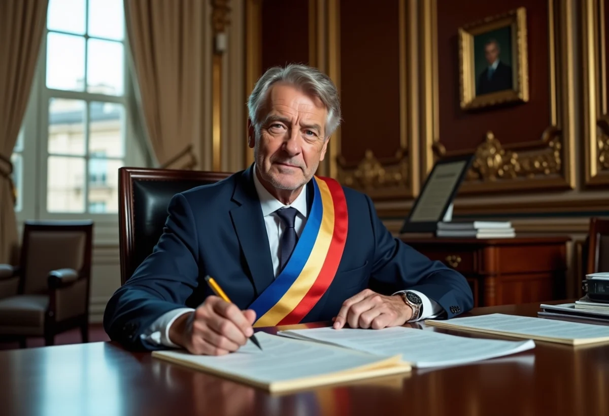 Le maire de Paris en portrait dans son bureau officiel